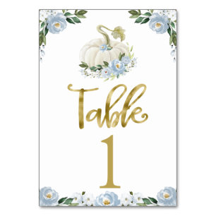 Pumpkin Boy Fall Baby Shower Bordsnummer