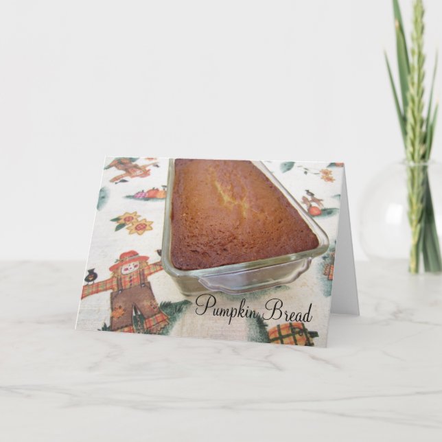 Pumpkin Bread-Helgdag Färsk bakad recept Helgkort (Framsida)