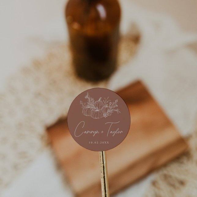 Pumpkin Bröllop Runt Klistermärke (Skapare uppladdad)