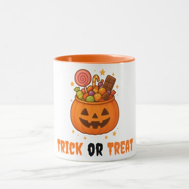 Pumpkin Bucket Fullt of Sweet - Halloween Mugg (Center)