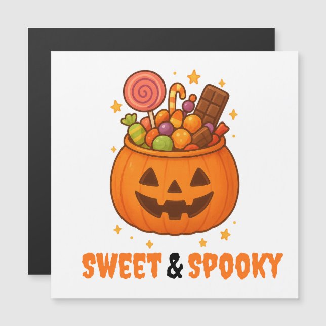 Pumpkin Bucket Fullt of Sweet - magnet (Fram/baksida)