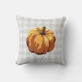 Pumpkin Buffalo Check Mönster Farmhouse Pillow Kudde