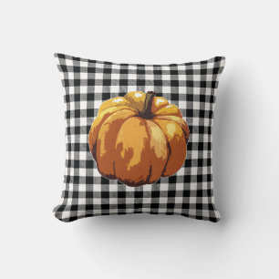Pumpkin Buffalo Check Mönster Farmhouse Pillow Kudde