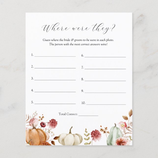 Pumpkin Burgundy Blommigt där de spelade (Framsida)