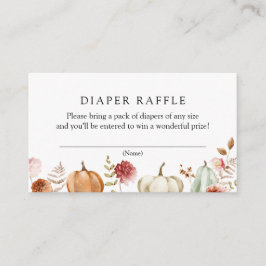 Pumpkin Burgundy Blommigt Diaper Raffle Tilläggskort