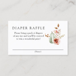 Pumpkin Burgundy Diaper Raffle-höljeskort Visitkort
