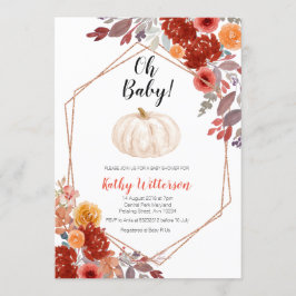 Pumpkin Burgundy Marsala-Blommigten, babydusch Inbjudningar
