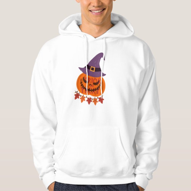 Pumpkin Bus eller godis Halloween Speciell Art Hoodie (Framsida)