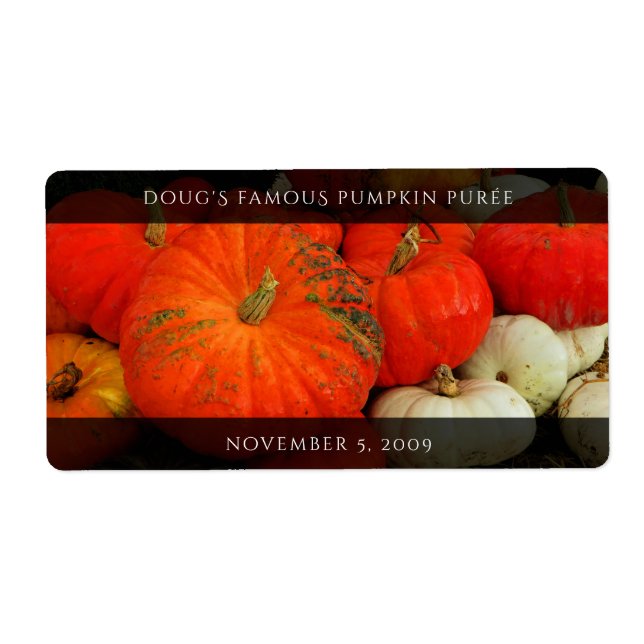 Pumpkin Butter / Preserve / Pugh Food Burk Fraktsedel (Framsidan)