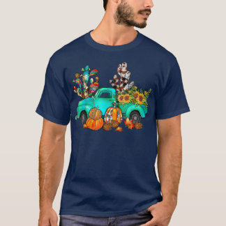 Pumpkin Cactus Fall Lastbil Solros Western Cowhid T Shirt