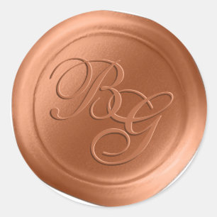 Pumpkin Calligraphy Monogram Vax Seal Stickers Runt Klistermärke
