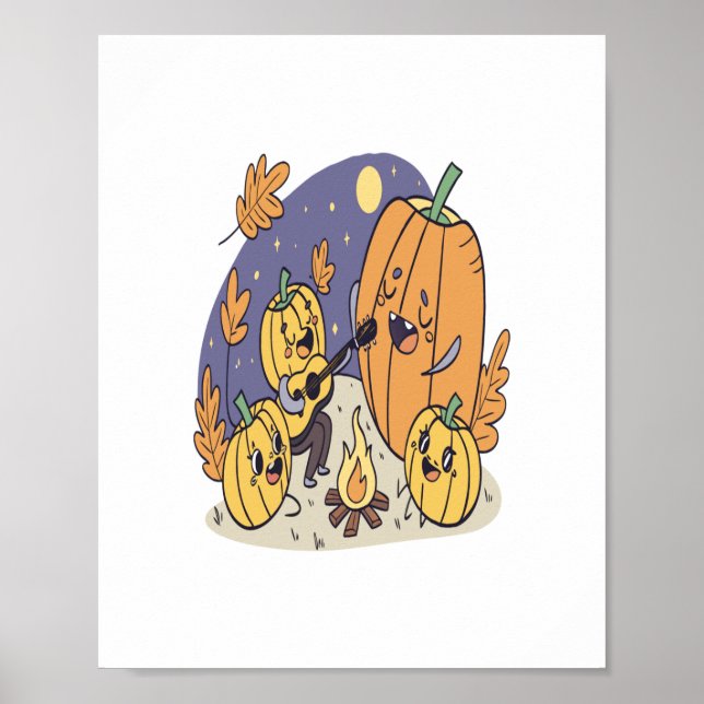 Pumpkin Campfire Sergranat Poster (Framsidan)