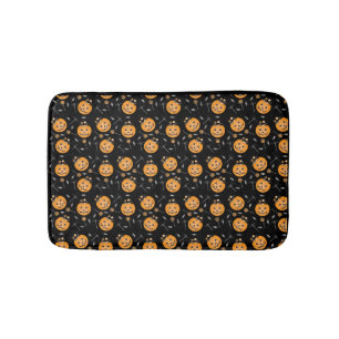 Pumpkin Candy Bucket Mönster Orange Black Badrumsmatta