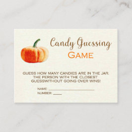 Pumpkin Candy Guessing Game Card Baby Shower Game Tilläggskort