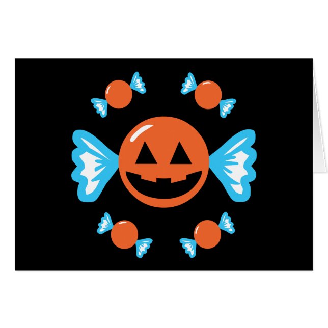 Pumpkin Candy Hälsningskort (Framsidan Horizontal)