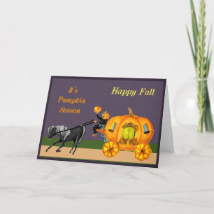 Pumpkin Carriage Det är ett årstid Helgkort