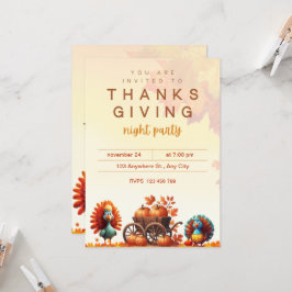 PUMPKIN CART AND FUNNY TURKEYS INBJUDNINGAR