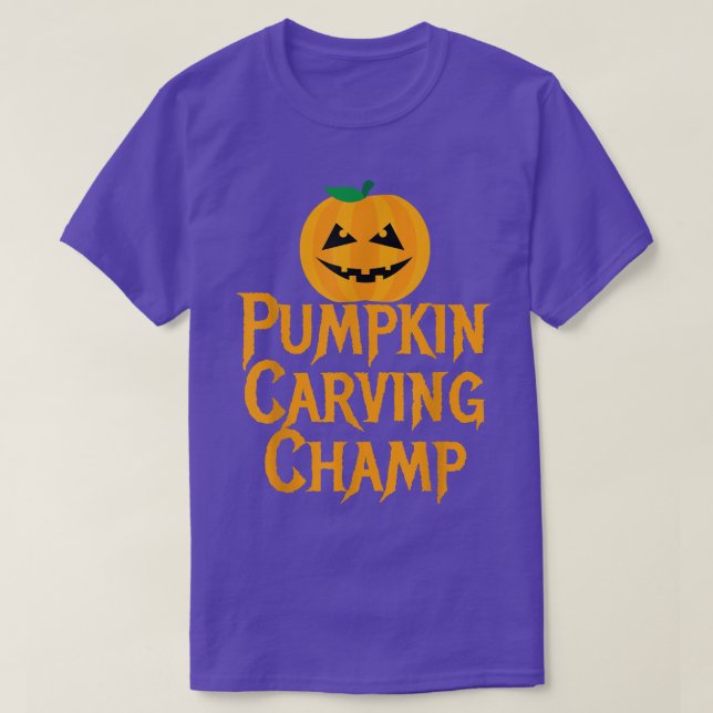 Pumpkin Carving Champ Halloween  T Shirt (Design framsida)
