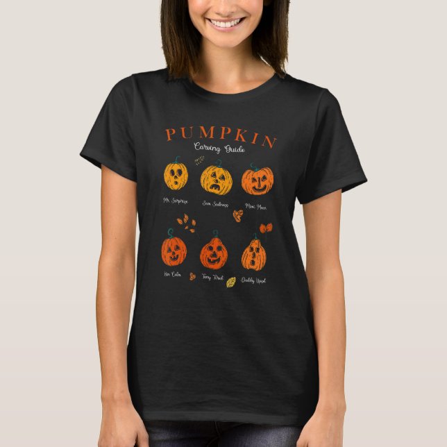 Pumpkin Carving Guide Halloween Pumpkin Vintage T Shirt (Framsida)