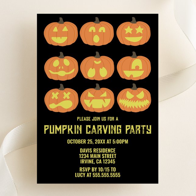 Pumpkin Carving Halloween fest-inbjudan Inbjudningar (Skapare uppladdad)