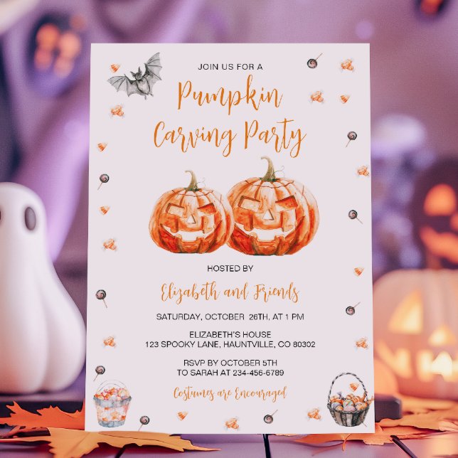 Pumpkin Carving Halloween fest Inbjudningar (Skapare uppladdad)