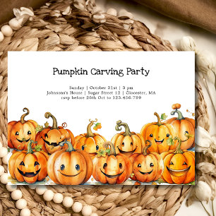 Pumpkin carving halloween fest inbjudningar