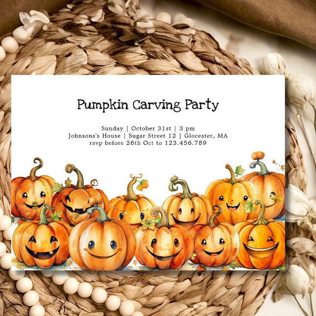 Pumpkin carving halloween fest inbjudningar (Skapare uppladdad)