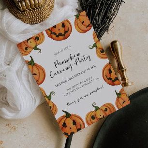 Pumpkin Carving Halloween-inbjudan Inbjudningar