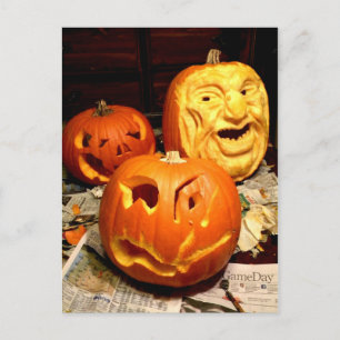 Pumpkin Carving I Vykort