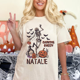 Pumpkin Carving Party Anpassningsbar Halloween Ske T Shirt