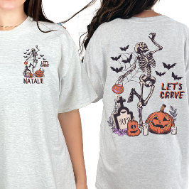 Pumpkin Carving Party Anpassningsbar Halloween Ske T Shirt