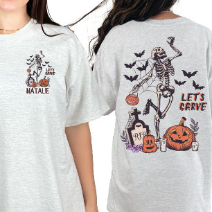 Pumpkin Carving Party Anpassningsbar Halloween Ske T Shirt