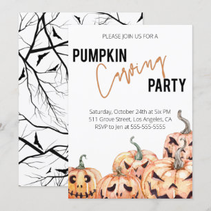 Pumpkin Carving Party-inbjudan - Halloween Inbjudningar