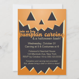 Pumpkin Carving Party-inbjudan Inbjudningar