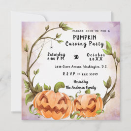 Pumpkin Carving Party-inbjudan Inbjudningar