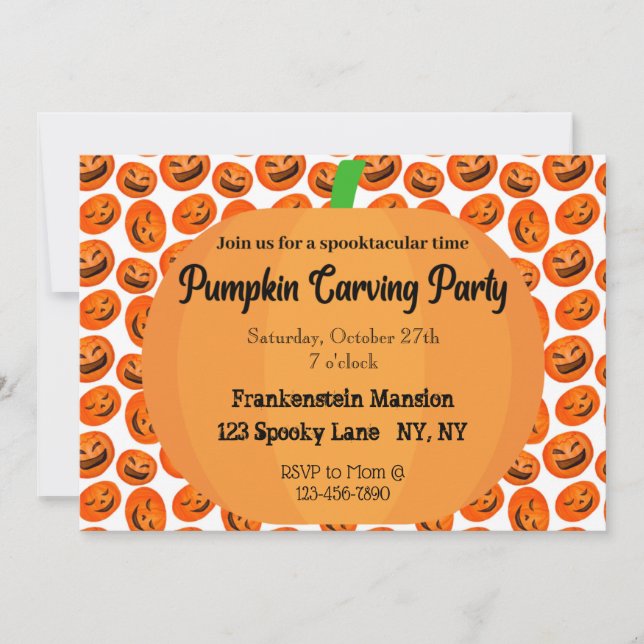 Pumpkin Carving Party-inbjudan Inbjudningar (Framsida)