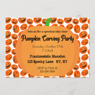 Pumpkin Carving Party-inbjudan Inbjudningar