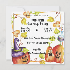Pumpkin Carving Party-inbjudan Inbjudningar
