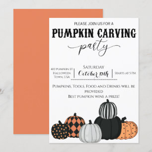 Pumpkin Carving Party-inbjudan - Jack o lantern Inbjudningar
