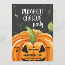 Pumpkin Carving Party Spooky Halloween Birthday