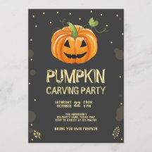 Pumpkin Carving Party Spooky Halloween Birthday