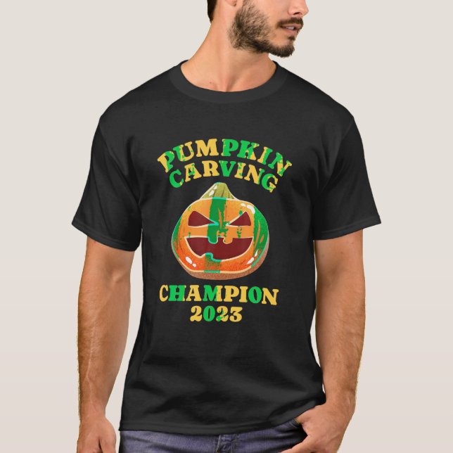 Pumpkin Carving Tävling Champion 2023 Halloween Pa T Shirt (Framsida)