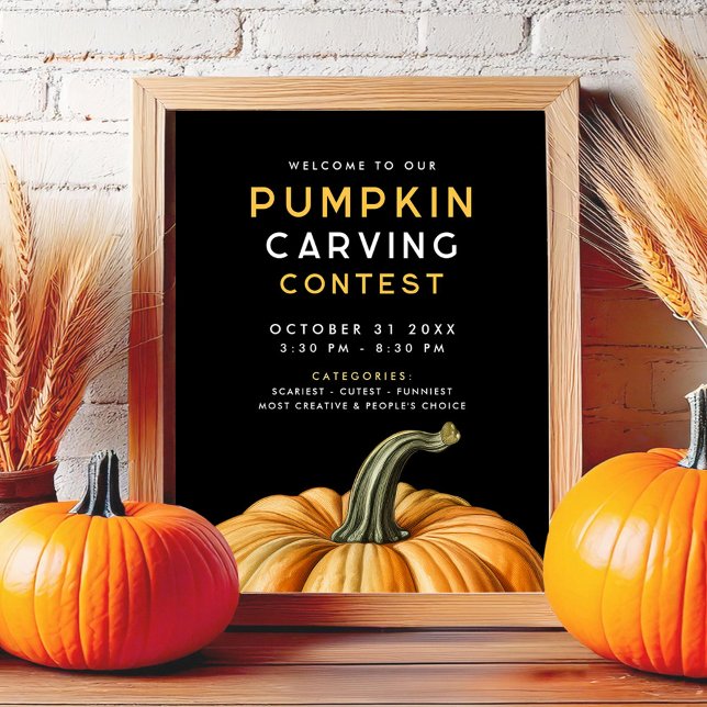 Pumpkin carving tävling för Halloween fest Poster (Skapare uppladdad)