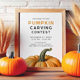 Pumpkin carving tävling Halloween fest Poster