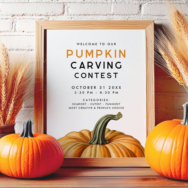 Pumpkin carving tävling Halloween fest Poster (Skapare uppladdad)
