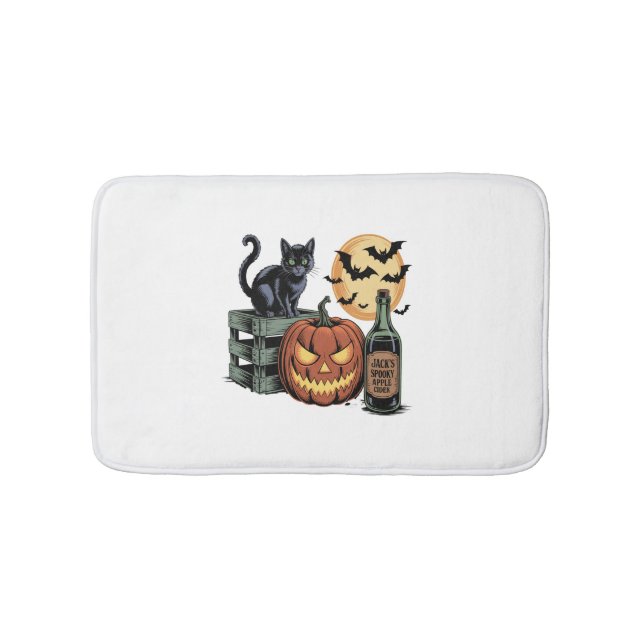 Pumpkin Cat Beer Halloween Badrumsmatta (Framsidan)