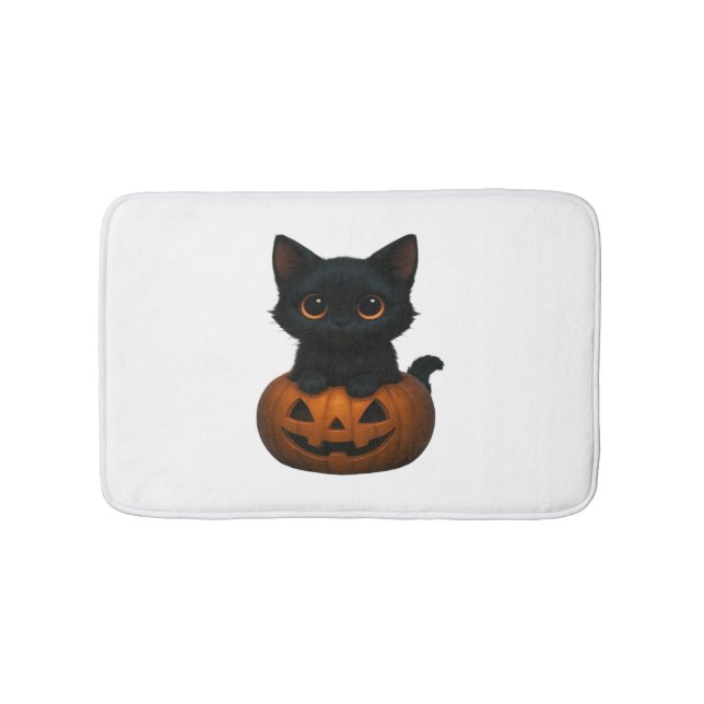 Pumpkin Cat - Cute Spooky Halloween Shirt for Cat Badrumsmatta (Framsidan)