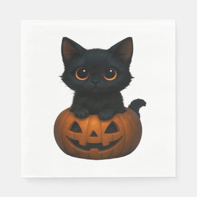 Pumpkin Cat - Cute Spooky Halloween Shirt for Cat Pappersservett (Framsidan)