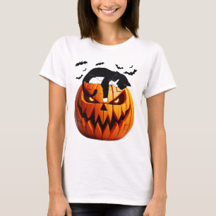 Pumpkin Cat Tuxedo Halloween ger dig extra mycket T Shirt