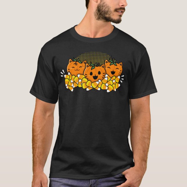 Pumpkin Cats-gåva T Shirt (Framsida)